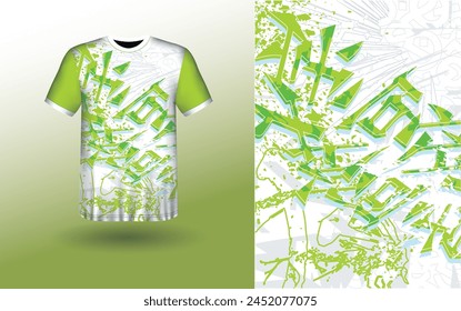 T-shirt Sport Design Template, T-shirt Mockup Abstract Grunge Sport Jersey Design For Cricket, Football Soccer, Racing, Sports, Running Soccer Jersey. Uniform Front View