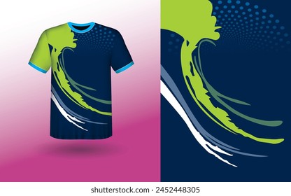 T-shirt Sport Design Template, T-shirt Mockup Abstract Grunge Sport Jersey Design For Cricket, Football Soccer, Racing, Sports, Running Soccer Jersey. Uniform Front View