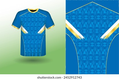 T-shirt Sport Design Template, T-shirt Mockup Abstract Grunge Sport Jersey Design For Cricket, Football Soccer, Racing, Sports, Running Soccer Jersey. Uniform Front View