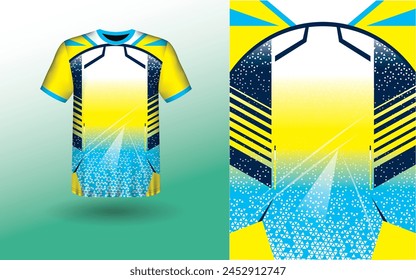 T-shirt Sport Design Template, T-shirt Mockup Abstract Grunge Sport Jersey Design For Cricket, Football Soccer, Racing, Sports, Running Soccer Jersey. Uniform Front View