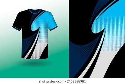 T-shirt Sport Design Template, T-shirt Mockup Abstract Grunge Sport Jersey Design For Cricket, Football Soccer, Racing, Sports, Running Soccer Jersey. Uniform Front View