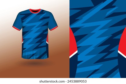 T-shirt Sport Design Template, T-shirt Mockup Abstract Grunge Sport Jersey Design For Cricket, Football Soccer, Racing, Sports, Running Soccer Jersey. Uniform Front View