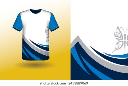 T-shirt Sport Design Template, T-shirt Mockup Abstract Grunge Sport Jersey Design For Cricket, Football Soccer, Racing, Sports, Running Soccer Jersey. Uniform Front View