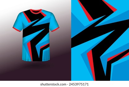 T-shirt Sport Design Template, T-shirt Mockup Abstract Grunge Sport Jersey Design For Cricket, Football Soccer, Racing, Sports, Running Soccer Jersey. Uniform Front View