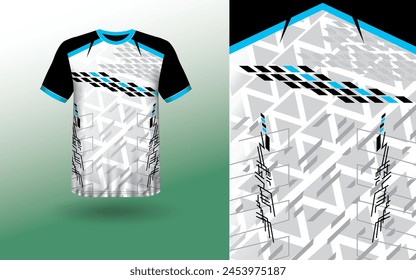 T-shirt Sport Design Template, T-shirt Mockup Abstract Grunge Sport Jersey Design For Cricket, Football Soccer, Racing, Sports, Running Soccer Jersey. Uniform Front View