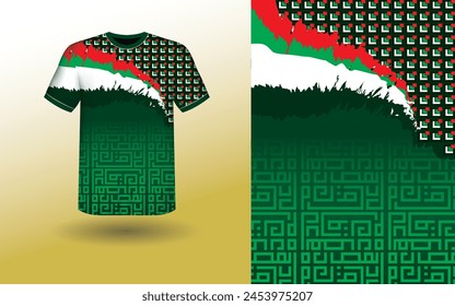 T-shirt Sport Design Template, T-shirt Mockup Abstract Grunge Sport Jersey Design For Cricket, Football Soccer, Racing, Sports, Running Soccer Jersey. Uniform Front View