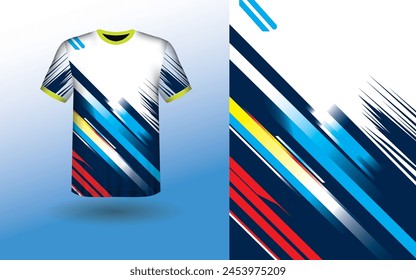 T-shirt Sport Design Template, T-shirt Mockup Abstract Grunge Sport Jersey Design For Cricket, Football Soccer, Racing, Sports, Running Soccer Jersey. Uniform Front View