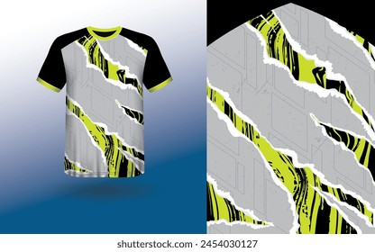 T-shirt Sport Design Template, T-shirt Mockup Abstract Grunge Sport Jersey Design For Cricket, Football Soccer, Racing, Sports, Running Soccer Jersey. Uniform Front View