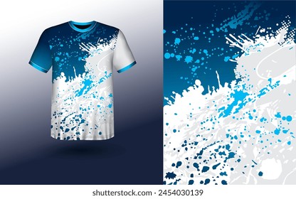 T-shirt Sport Design Template, T-shirt Mockup Abstract Grunge Sport Jersey Design For Cricket, Football Soccer, Racing, Sports, Running Soccer Jersey. Uniform Front View