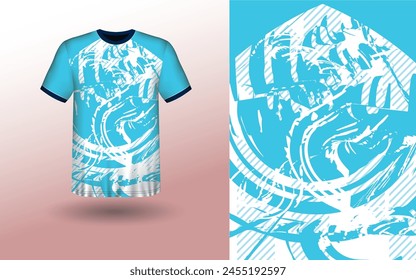 T-shirt Sport Design Template, T-shirt Mockup Abstract Grunge Sport Jersey Design For Cricket, Football Soccer, Racing, Sports, Running Soccer Jersey. Uniform Front View