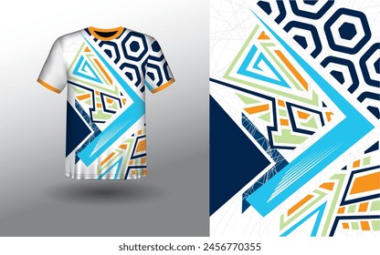 Camiseta Diseño Deportivo Plantilla, Camiseta Mockup Abstractas Grunge Sport Jersey Diseño Para Cricket, Fútbol, Carreras, Deportes, Running Soccer Jersey. Vista frontal uniforme