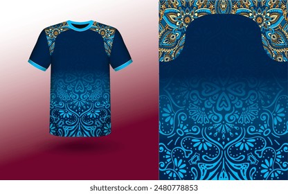 T-shirt Sport Design Template, T-shirt Mockup Abstract Grunge Sport Jersey Design For Cricket, Football Soccer, Racing, Sports, Running Soccer Jersey. Uniform Front View