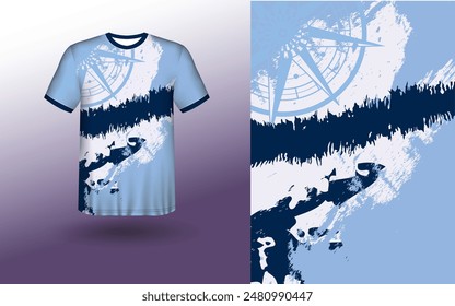 T-shirt Sport Design Template, T-shirt Mockup Abstract Grunge Sport Jersey Design For Cricket, Football Soccer, Racing, Sports, Running Soccer Jersey. Uniform Front View
