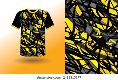 T-shirt Sport Design Template, T-shirt Mockup Abstract Grunge Sport Jersey Design For Cricket, Football Soccer, Racing, Sports, Running Soccer Jersey. Uniform Front View