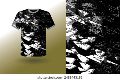 T-shirt Sport Design Template, T-shirt Mockup Abstract Grunge Sport Jersey Design For Cricket, Football Soccer, Racing, Sports, Running Soccer Jersey. Uniform Front View