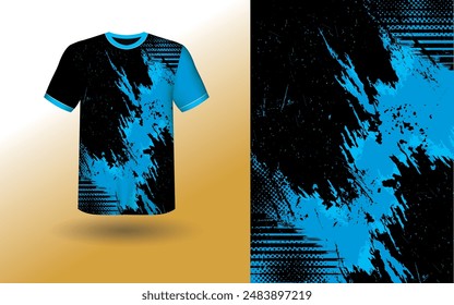 T-shirt Sport Design Template, T-shirt Mockup Abstract Grunge Sport Jersey Design For Cricket, Football Soccer, Racing, Sports, Running Soccer Jersey. Uniform Front View