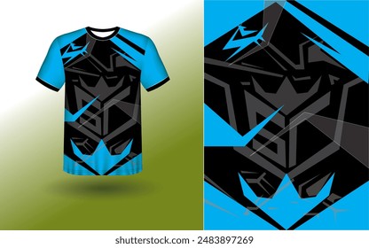 T-shirt Sport Design Template, T-shirt Mockup Abstract Grunge Sport Jersey Design For Cricket, Football Soccer, Racing, Sports, Running Soccer Jersey. Uniform Front View