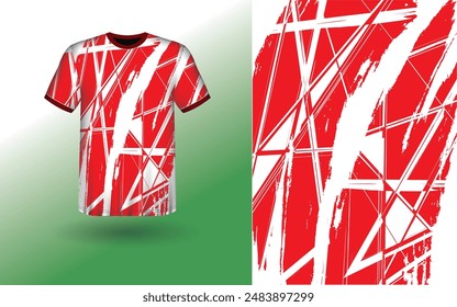 T-shirt Sport Design Template, T-shirt Mockup Abstract Grunge Sport Jersey Design For Cricket, Football Soccer, Racing, Sports, Running Soccer Jersey. Uniform Front View