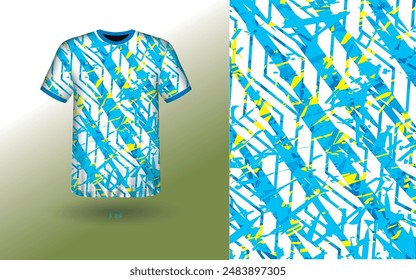 T-shirt Sport Design Template, T-shirt Mockup Abstract Grunge Sport Jersey Design For Cricket, Football Soccer, Racing, Sports, Running Soccer Jersey. Uniform Front View