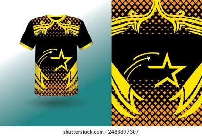 T-shirt Sport Design Template, T-shirt Mockup Abstract Grunge Sport Jersey Design For Cricket, Football Soccer, Racing, Sports, Running Soccer Jersey. Uniform Front View