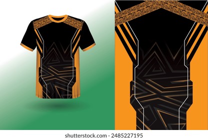 T-shirt Sport Design Template, T-shirt Mockup Abstract Grunge Sport Jersey Design For Cricket, Football Soccer, Racing, Sports, Running Soccer Jersey. Uniform Front View