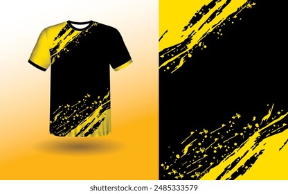 T-shirt Sport Design Template, T-shirt Mockup Abstract Grunge Sport Jersey Design For Cricket, Football Soccer, Racing, Sports, Running Soccer Jersey. Uniform Front View