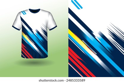 T-shirt Sport Design Template, T-shirt Mockup Abstract Grunge Sport Jersey Design For Cricket, Football Soccer, Racing, Sports, Running Soccer Jersey. Uniform Front View