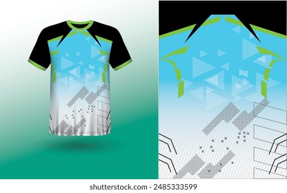 T-shirt Sport Design Template, T-shirt Mockup Abstract Grunge Sport Jersey Design For Cricket, Football Soccer, Racing, Sports, Running Soccer Jersey. Uniform Front View