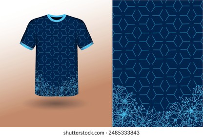 T-shirt Sport Design Template, T-shirt Mockup Abstract Grunge Sport Jersey Design For Cricket, Football Soccer, Racing, Sports, Running Soccer Jersey. Uniform Front View