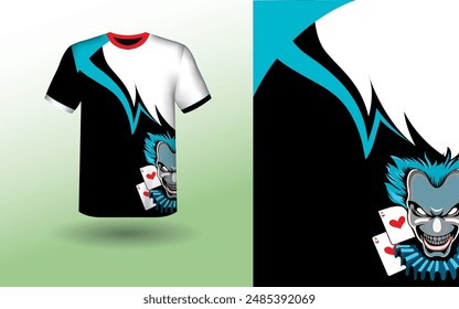 T-shirt Sport Design Template, T-shirt Mockup Abstract Grunge Sport Jersey Design For Cricket, Football Soccer, Racing, Sports, Running Soccer Jersey. Uniform Front View