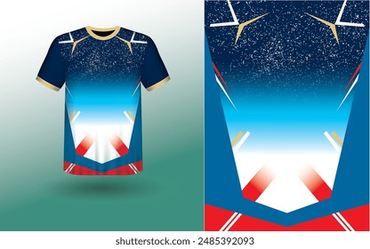 T-shirt Sport Design Template, T-shirt Mockup Abstract Grunge Sport Jersey Design For Cricket, Football Soccer, Racing, Sports, Running Soccer Jersey. Uniform Front View