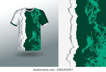 T-shirt Sport Design Template, T-shirt Mockup Abstract Grunge Sport Jersey Design For Cricket, Football Soccer, Racing, Sports, Running Soccer Jersey. Uniform Front View