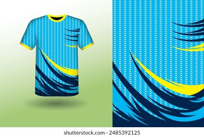 T-shirt Sport Design Template, T-shirt Mockup Abstract Grunge Sport Jersey Design For Cricket, Football Soccer, Racing, Sports, Running Soccer Jersey. Uniform Front View