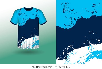 T-shirt Sport Design Template, T-shirt Mockup Abstract Grunge Sport Jersey Design For Cricket, Football Soccer, Racing, Sports, Running Soccer Jersey. Uniform Front View