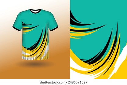 T-shirt Sport Design Template, T-shirt Mockup Abstract Grunge Sport Jersey Design For Cricket, Football Soccer, Racing, Sports, Running Soccer Jersey. Uniform Front View