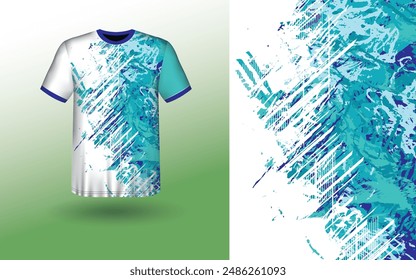 T-shirt Sport Design Template, T-shirt Mockup Abstract Grunge Sport Jersey Design For Cricket, Football Soccer, Racing, Sports, Running Soccer Jersey. Uniform Front View