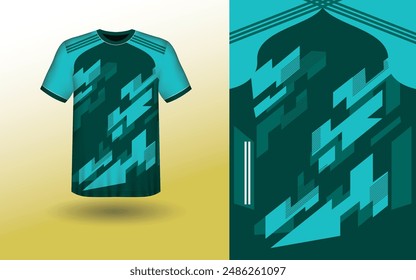 T-shirt Sport Design Template, T-shirt Mockup Abstract Grunge Sport Jersey Design For Cricket, Football Soccer, Racing, Sports, Running Soccer Jersey. Uniform Front View