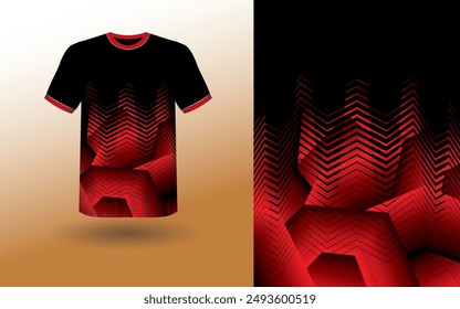 T-shirt Sport Design Template, T-shirt Mockup Abstract Grunge Sport Jersey Design For Cricket, Football Soccer, Racing, Sports, Running Soccer Jersey. Uniform Front View