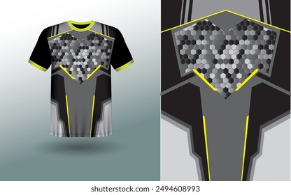 T-shirt Sport Design Template, T-shirt Mockup Abstract Grunge Sport Jersey Design For Cricket, Football Soccer, Racing, Sports, Running Soccer Jersey. Uniform Front View