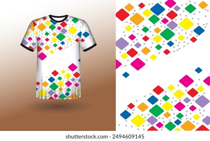 T-shirt Sport Design Template, T-shirt Mockup Abstract Grunge Sport Jersey Design For Cricket, Football Soccer, Racing, Sports, Running Soccer Jersey. Uniform Front View