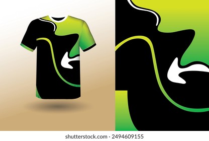 T-shirt Sport Design Template, T-shirt Mockup Abstract Grunge Sport Jersey Design For Cricket, Football Soccer, Racing, Sports, Running Soccer Jersey. Uniform Front View