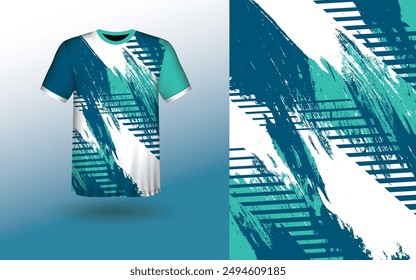 T-Shirt Sport Design Vorlage, T-Shirt Mockup Abstrakte Grunge Sport Jersey Design für Cricket, Fußball, Rennen, Sport, Lauffußball Jersey. einheitliche Vorderansicht