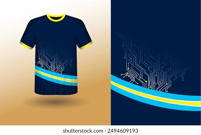 T-shirt Sport Design Template, T-shirt Mockup Abstract Grunge Sport Jersey Design For Cricket, Football Soccer, Racing, Sports, Running Soccer Jersey. Uniform Front View