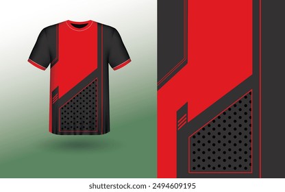 T-shirt Sport Design Template, T-shirt Mockup Abstract Grunge Sport Jersey Design For Cricket, Football Soccer, Racing, Sports, Running Soccer Jersey. Uniform Front View