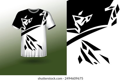 T-shirt Sport Design Template, T-shirt Mockup Abstract Grunge Sport Jersey Design For Cricket, Football Soccer, Racing, Sports, Running Soccer Jersey. Uniform Front View