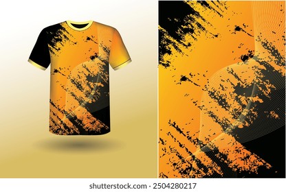 T-shirt Sport Design Template, T-shirt Mockup Abstract Grunge Sport Jersey Design For Cricket, Football Soccer, Racing, Sports, Running Soccer Jersey. Uniform Front View