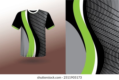 T-shirt Sport Design Template, T-shirt Mockup Abstract Grunge Sport Jersey Design For Cricket, Football Soccer, Racing, Sports, Running Soccer Jersey. Uniform Front View