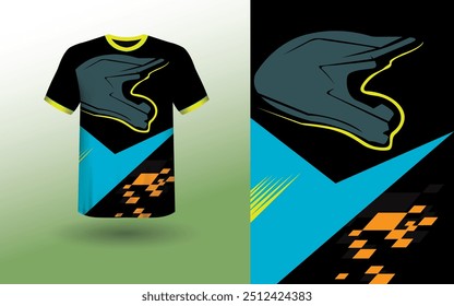 T-shirt Sport Design Template, T-shirt Mockup Abstract Grunge Sport Jersey Design For Cricket, Football Soccer, Racing, Sports, Running Soccer Jersey. Uniform Front View