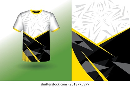T-shirt Sport Design Template, T-shirt Mockup Abstract Grunge Sport Jersey Design Para Críquete, Futebol Futebol, Corrida, Esportes, Corrida Futebol Jersey. Visão frontal uniforme