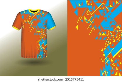 T-shirt Sport Design Template, T-shirt Mockup Abstract Grunge Sport Jersey Design For Cricket, Football Soccer, Racing, Sports, Running Soccer Jersey. Uniform Front View